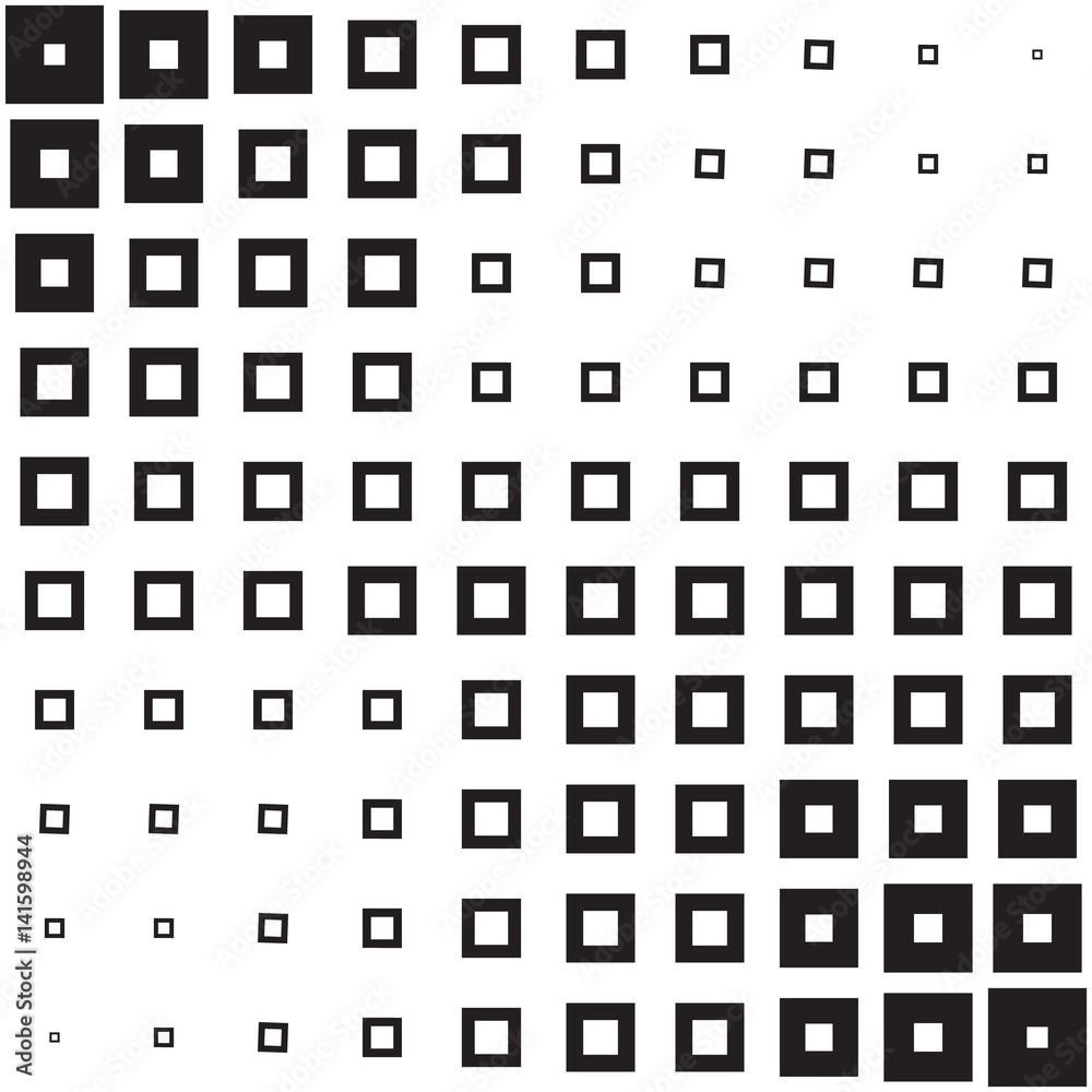 Abstract geometric background of black squares, halftone Abstract geometric background of black squares, halftone