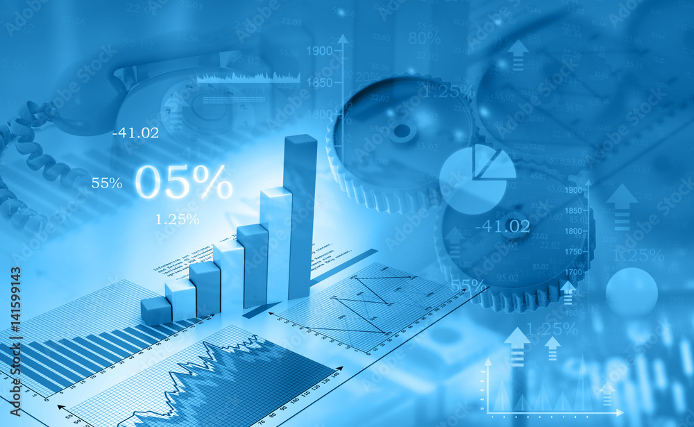 Business graph and charts. 3d illustration Business graph and charts. 3d illustration
