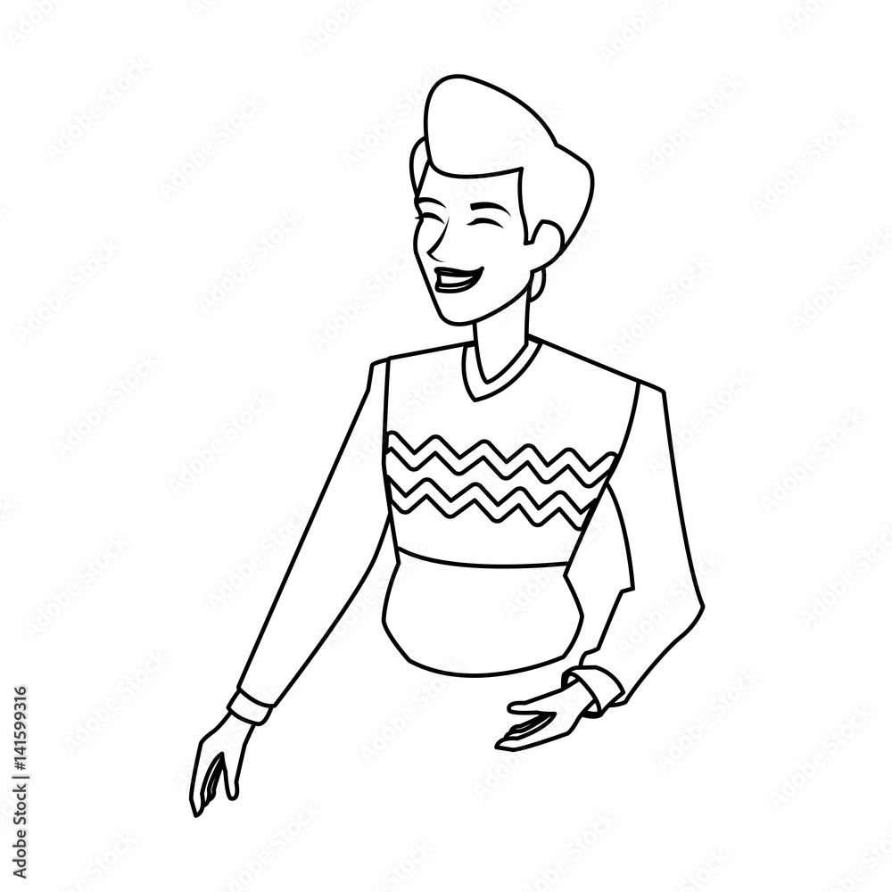 happy man wearing sweater icon image vector illustration design happy man wearing sweater icon image vector illustration design