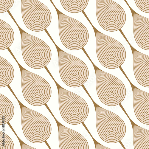 abstract seamless with stylized feathers in ivory shades