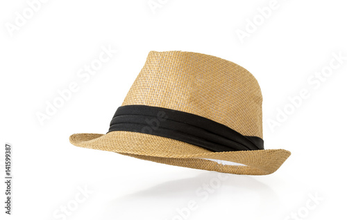  Straw hat isolated on white background