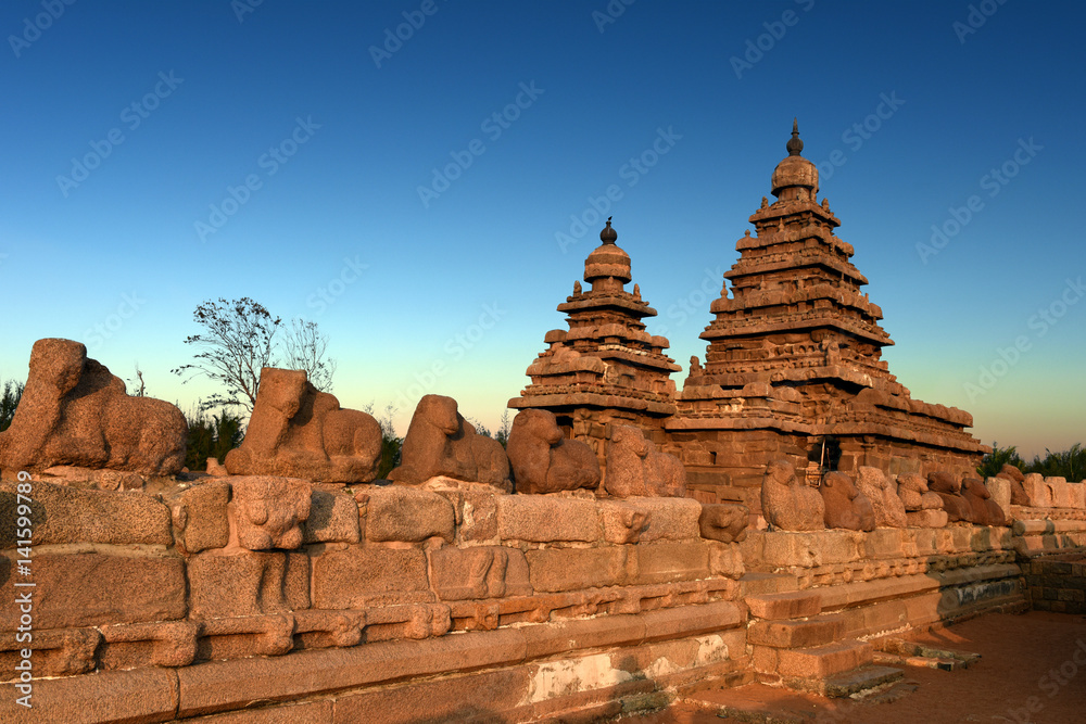 shore Hindu temple dedicated to Shiva and Vishnu, Mahabalipuram, Tamil Nadu, India
