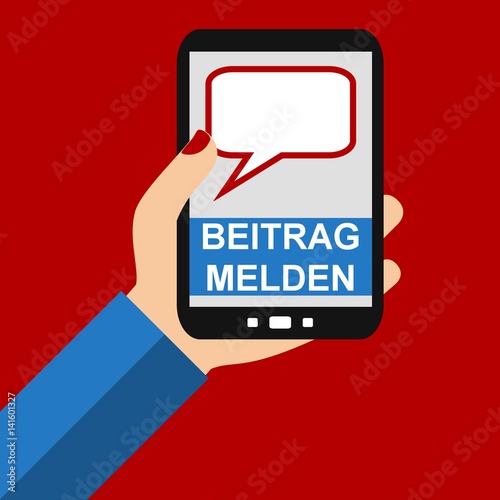 Obraz na płótnie Beitrag melden mit dem Smartphone