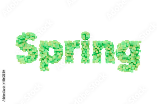 Spring. Spring theme quilling letter from quilling fonts collection. Hello spring.