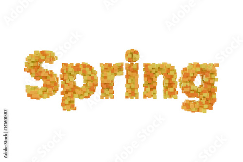 Spring. Spring theme quilling letter from quilling fonts collection. Hello spring.