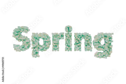 Spring. Spring theme quilling letter from quilling fonts collection. Hello spring.