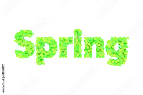 Spring. Spring theme quilling letter from quilling fonts collection. Hello spring.