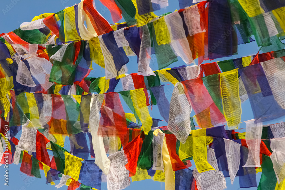 Prayer flags, Stupa Boudhanath, Kathmandu Valley, Nepal
