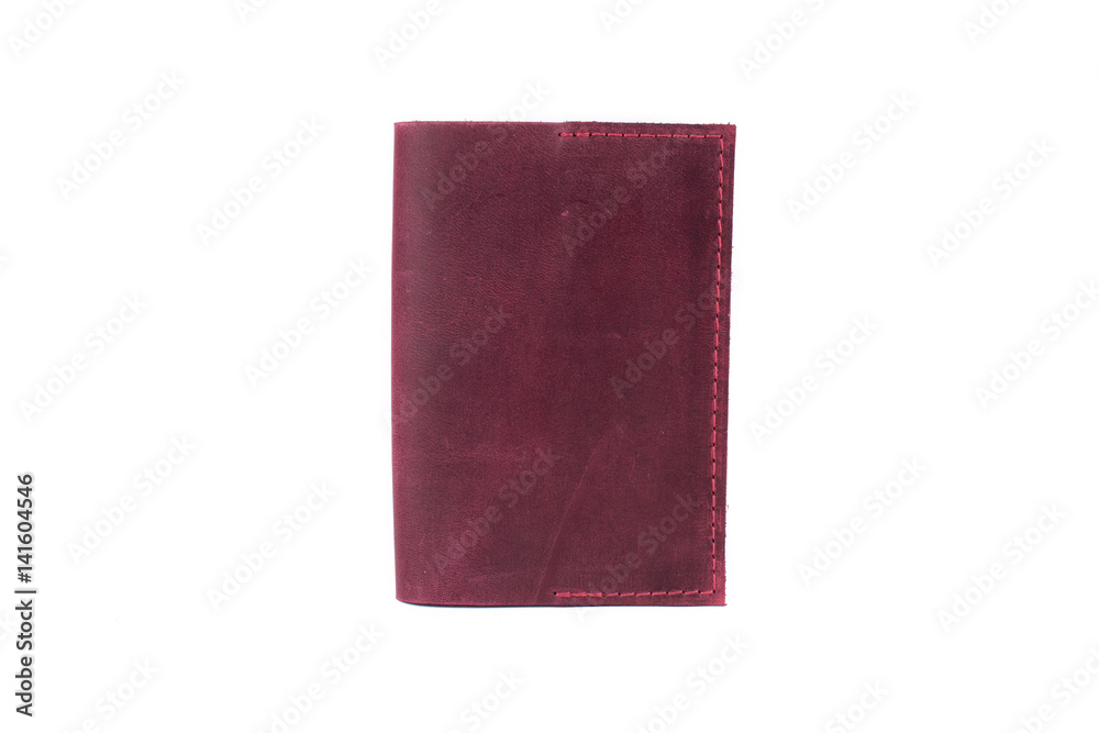 Leather wallet on a white background, isolated