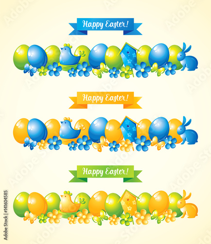 Happy Easter banners set