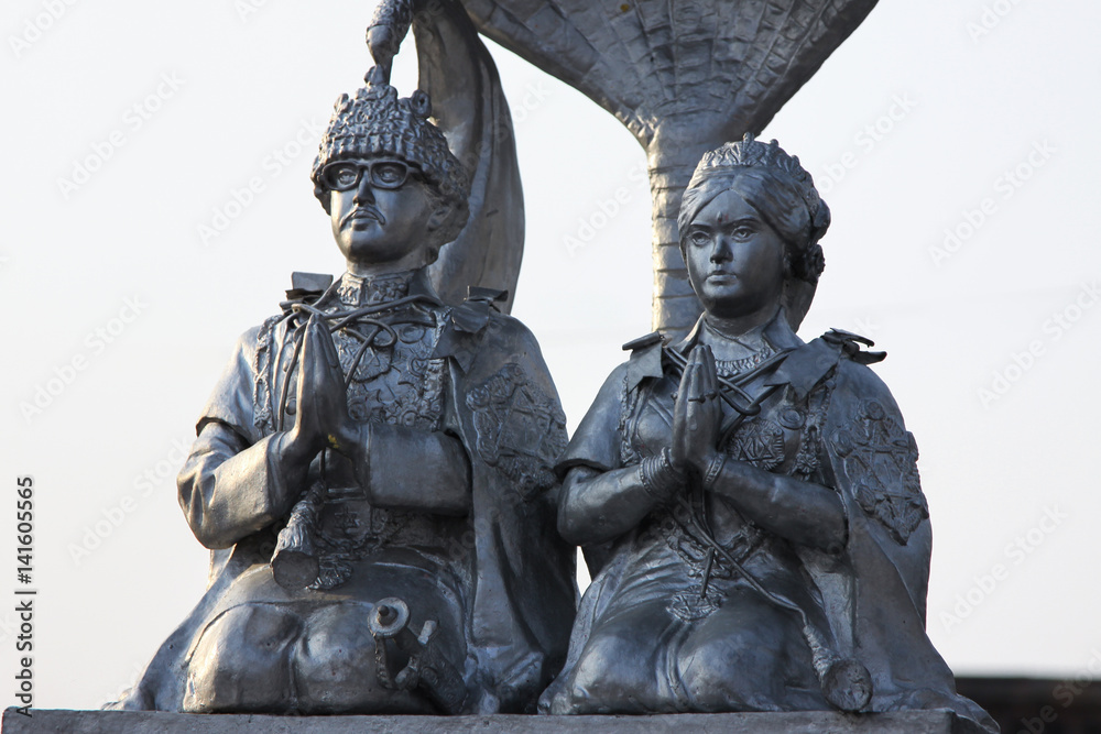 Fototapeta premium Royal couple, Bindyabasini Mandir, Pokhara, Nepal