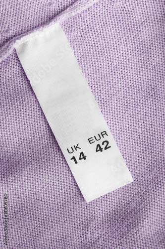 Size clothes label