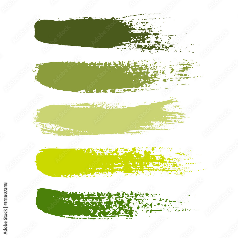 Obraz premium Set of color paint, ink brush strokes, brushes, lines.