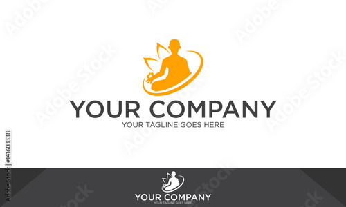 Yoga meditation lotus logo design for wellness and spa branding
