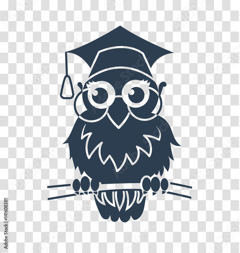 silhouette icon back to school owl