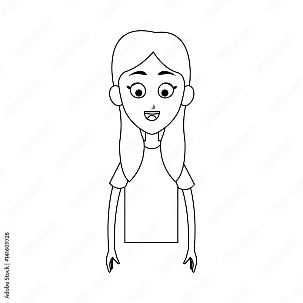 happy woman cartoon icon over white background. vector illustration happy woman cartoon icon over white background. vector illustration