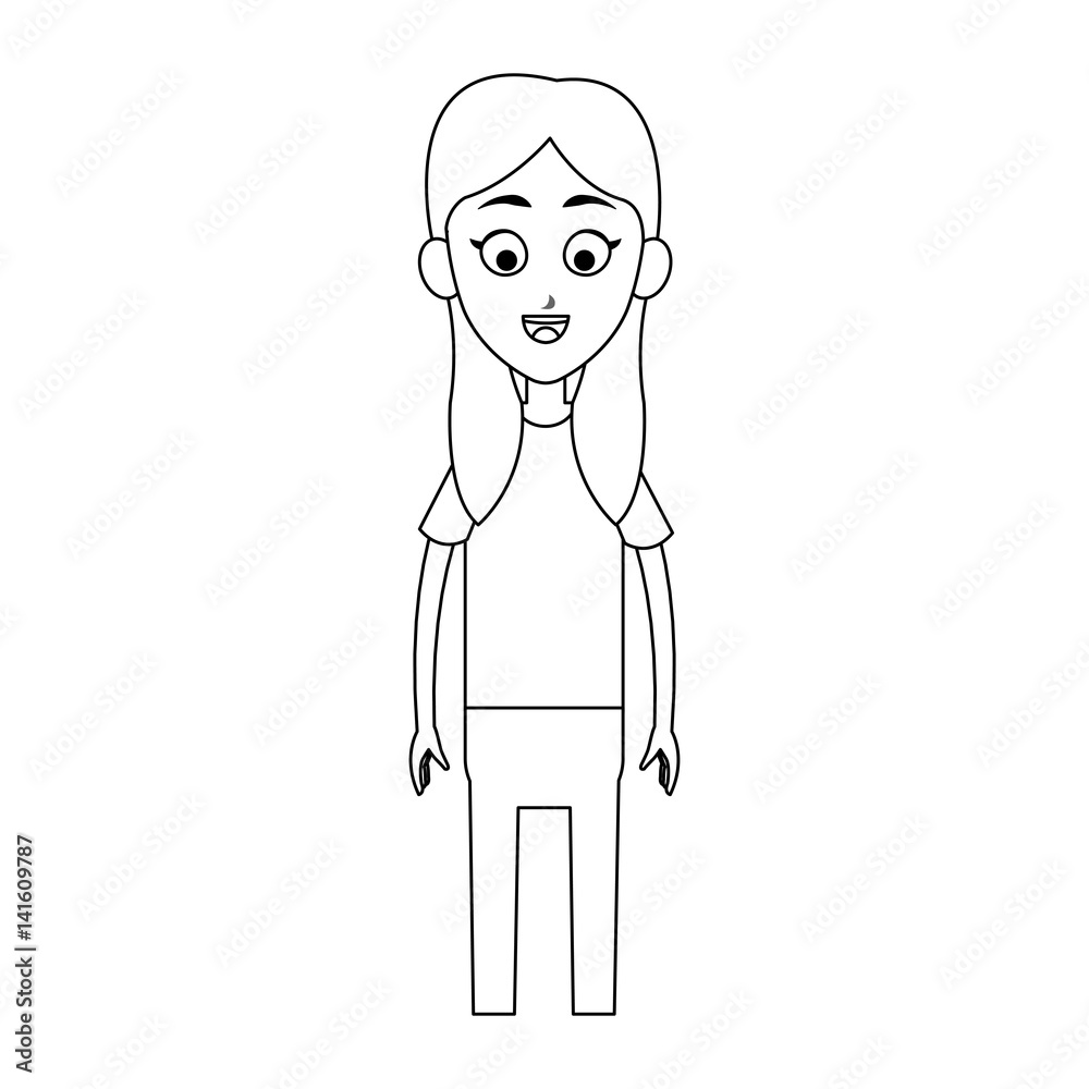 happy woman cartoon icon over white background. vector illustration happy woman cartoon icon over white background. vector illustration