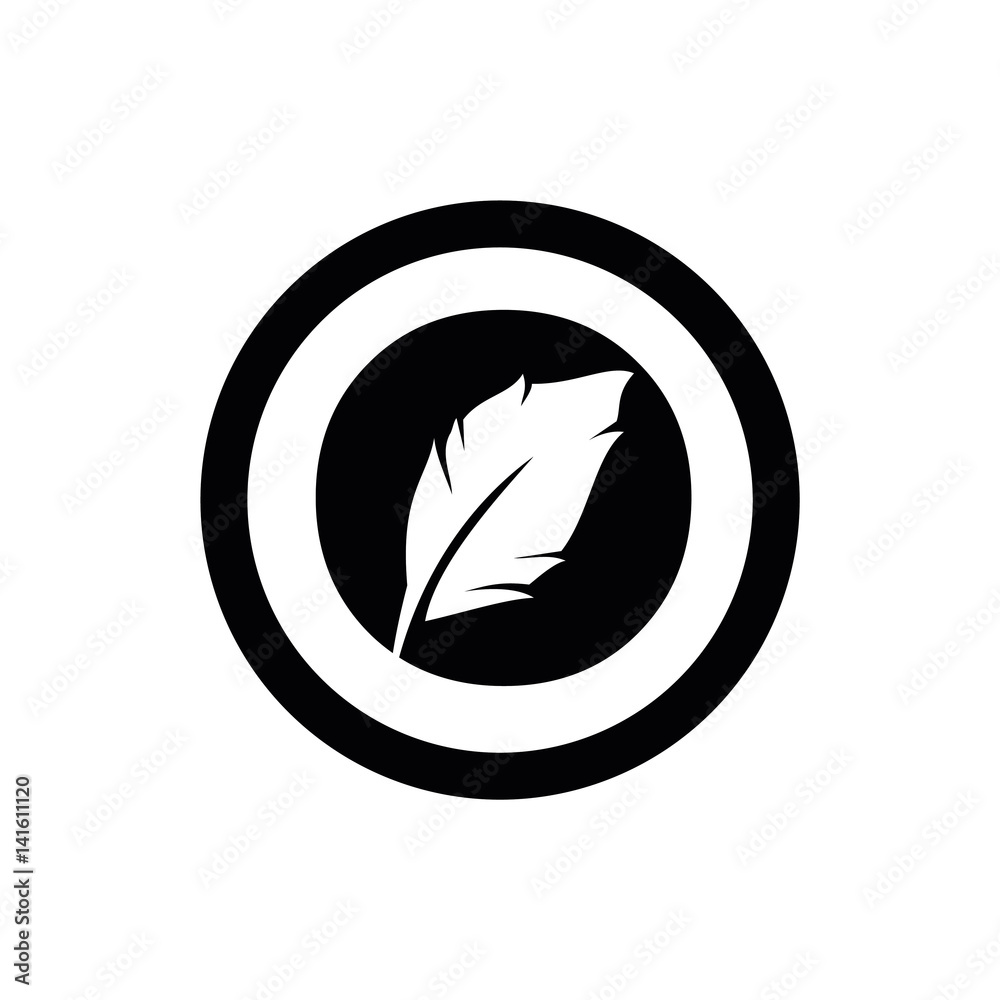 O letter with quill stock logo design O letter with quill stock logo design