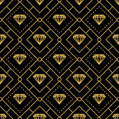 Handdoek met foto Zwart goud patronen Gouden ruiten luxe lijnenpatroon  © Sumstock