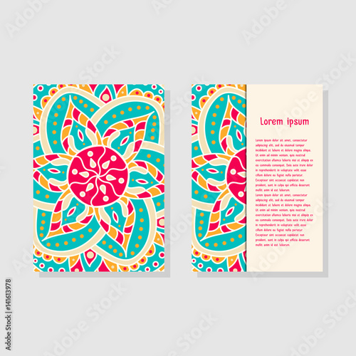 Card templates with mandala photo