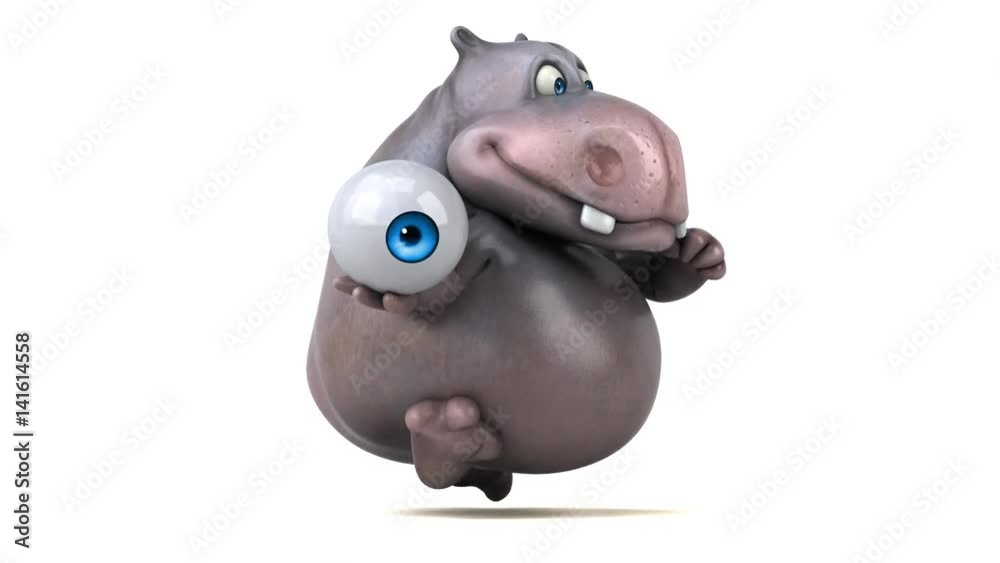 Fun hippo running - 3D Animation Fun hippo running - 3D Animation