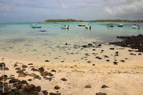 Schöne Blick auf die Bucht von Blue Bay und den Blue Bay Marine Park, Mauritius