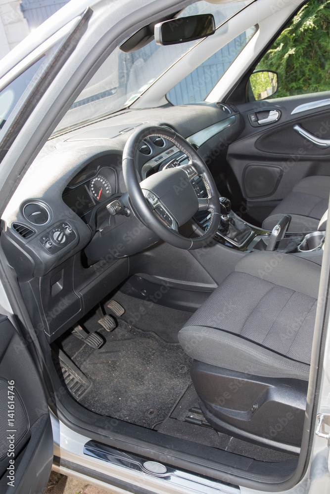 View of the cockpit of a modern car View of the cockpit of a modern car