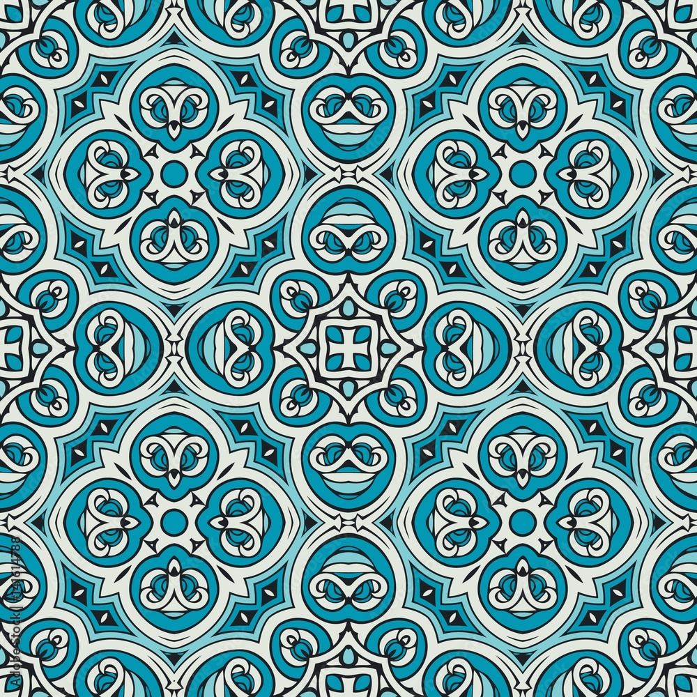 vector pattern. floral design. of royal blue color for wallpapers and background.