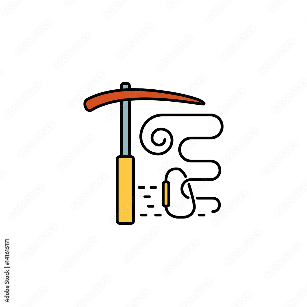 Vector logo design for alpinism and rock climbing on white Vector logo design for alpinism and rock climbing on white