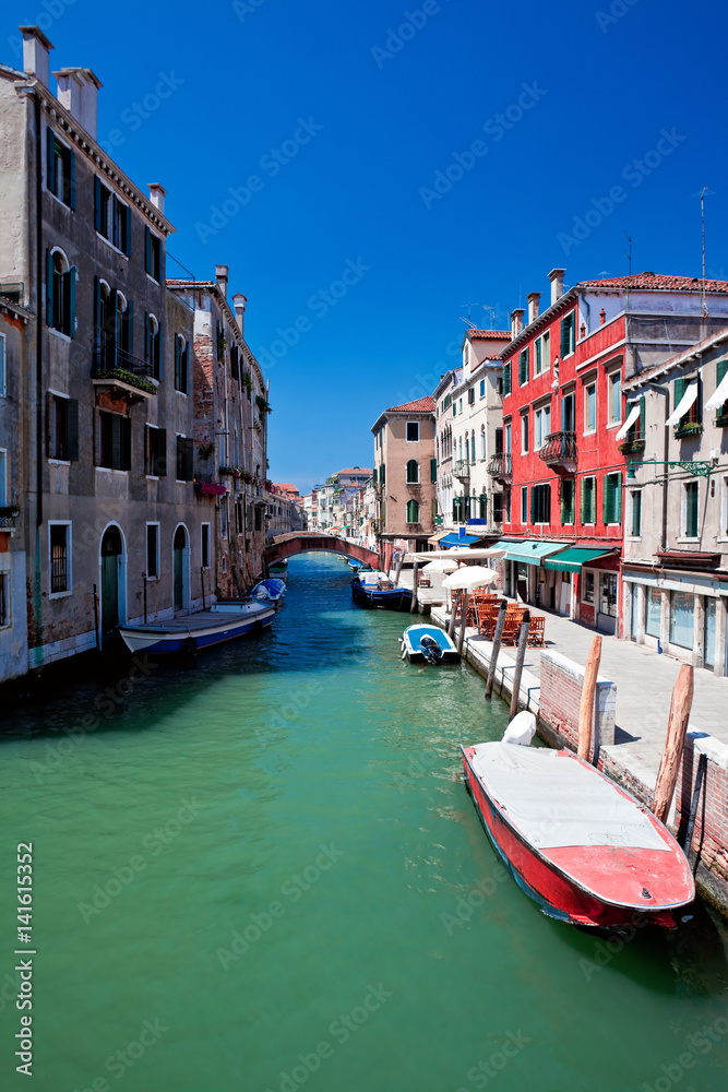 View of beautiful colored venice canal