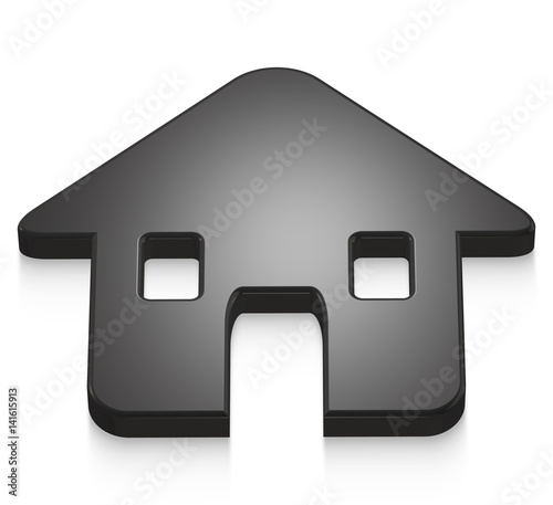 Icona home nero riflettente