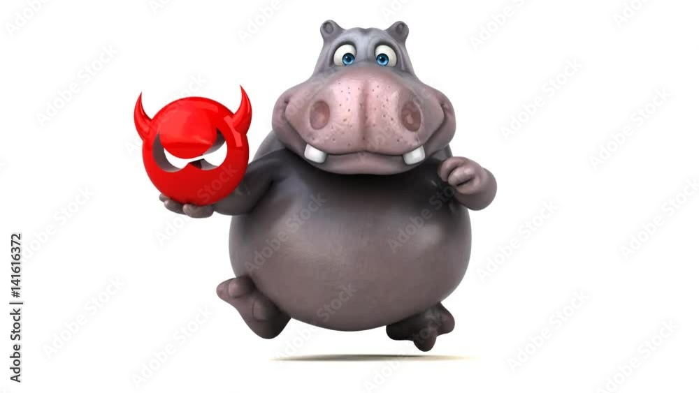 Fun hippo running - 3D Animation Fun hippo running - 3D Animation