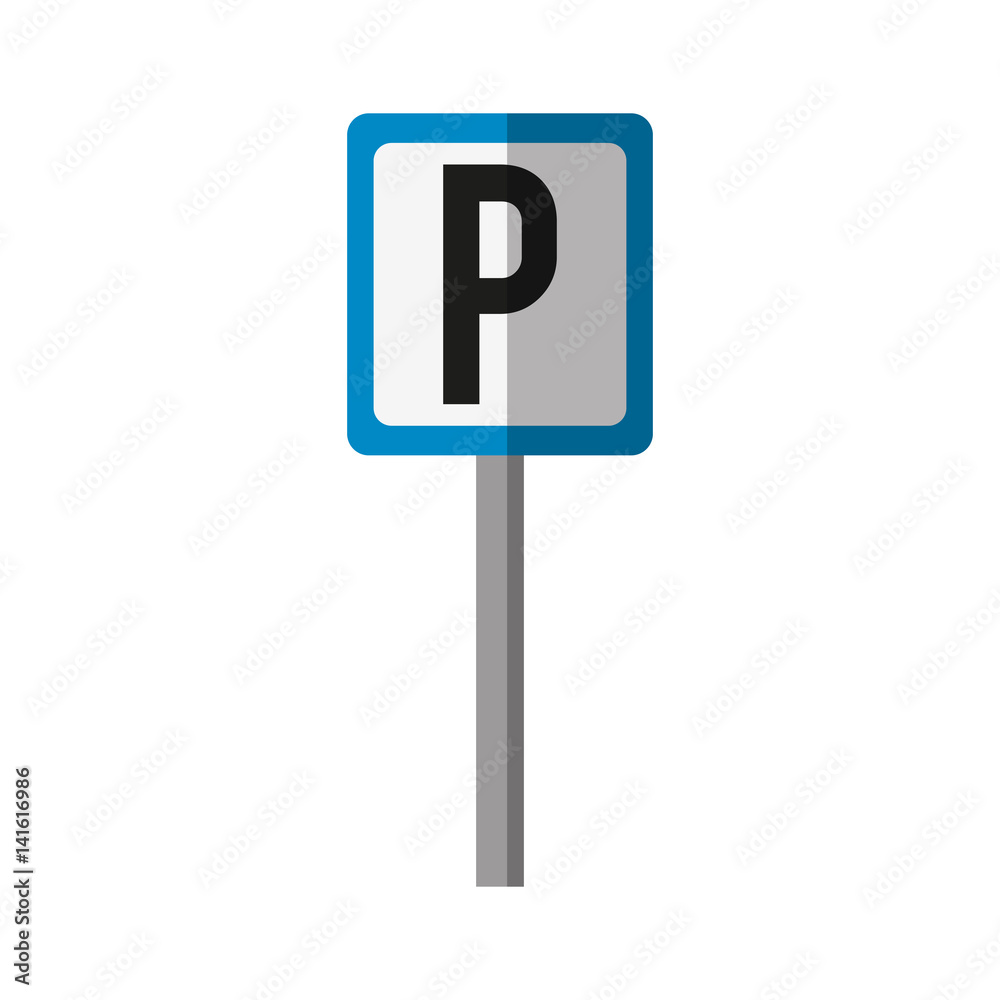 parking zone road sign icon over white background. colorful design. vector illustration parking zone road sign icon over white background. colorful design. vector illustration