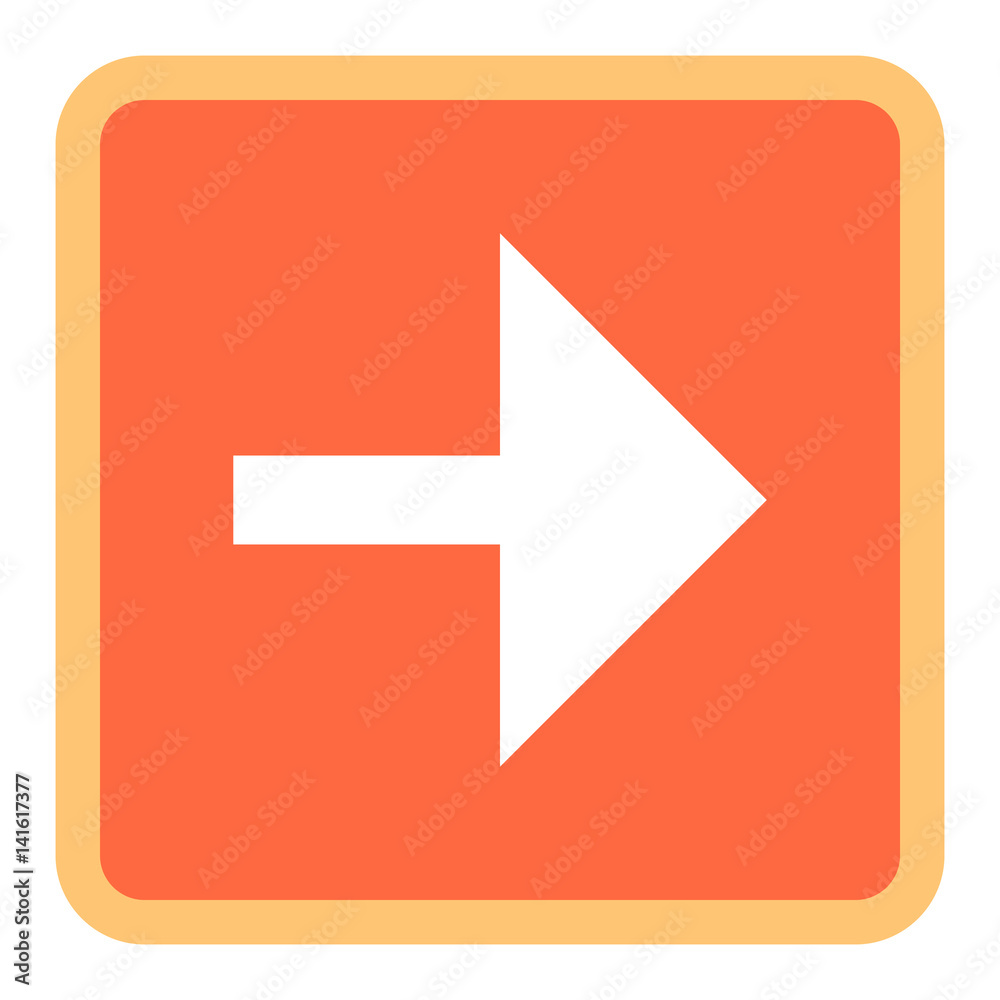 Arrow Sign Flat Square Icon
