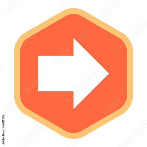 Free Download Arrow Sign Flat Hexagon Icon - GFXLoad