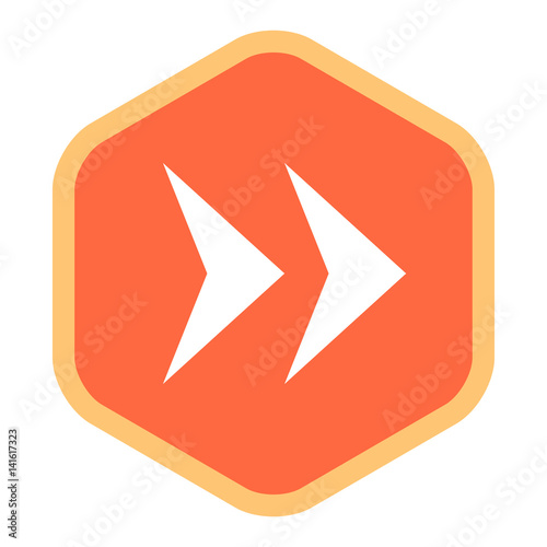 Free Download Arrow Sign Flat Hexagon Icon - GFXLoad