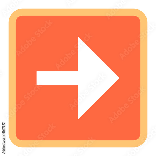 Arrow Sign Flat Square Icon