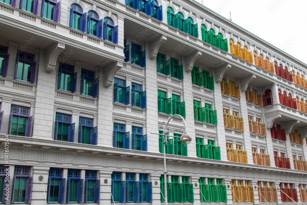 Obraz premium bunte Klappläden - Singapur