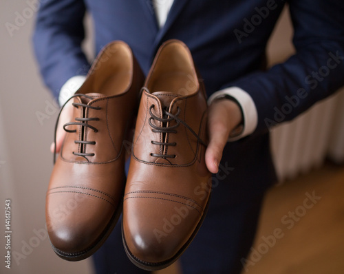Brown wedding shoes