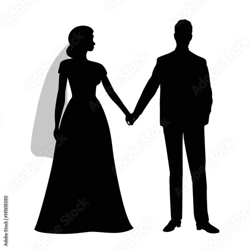 the bride and groom silhouette.