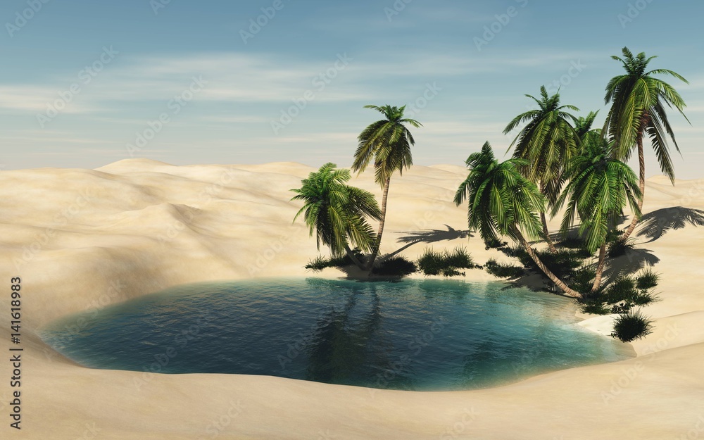 Oasis Stock Photo - Download Image Now - Desert Oasis, Desert Area, Palm  Tree - iStock