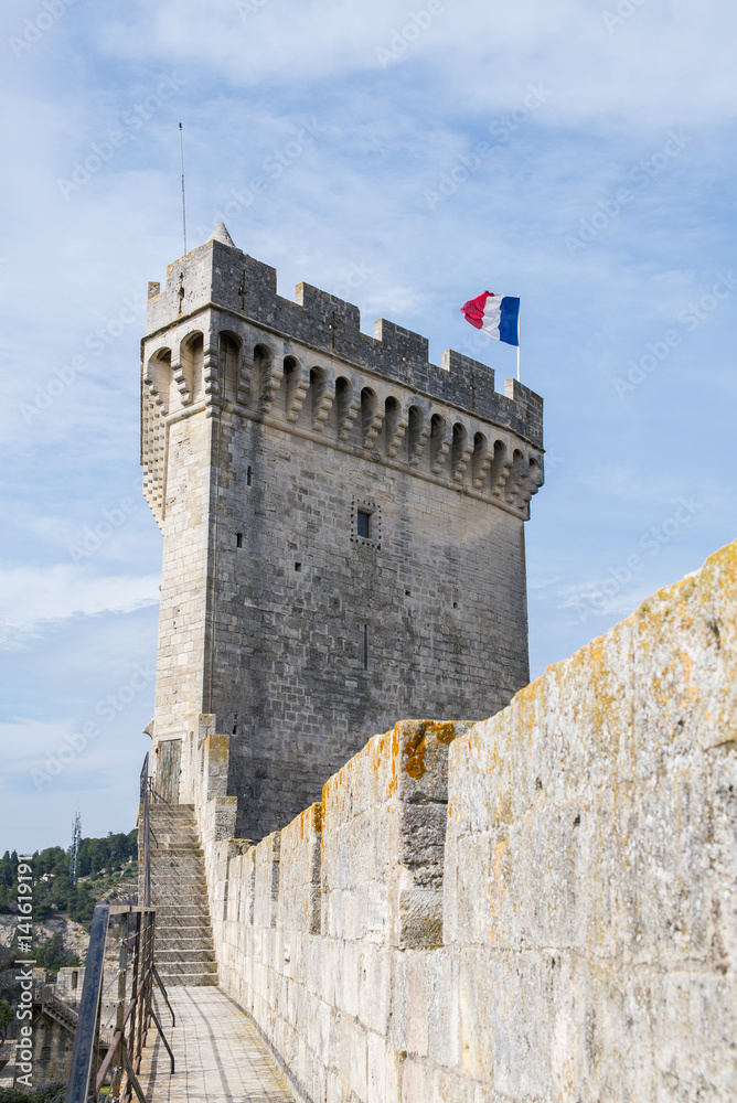 Beaucaire, in the Gard, France, the tower of the castle