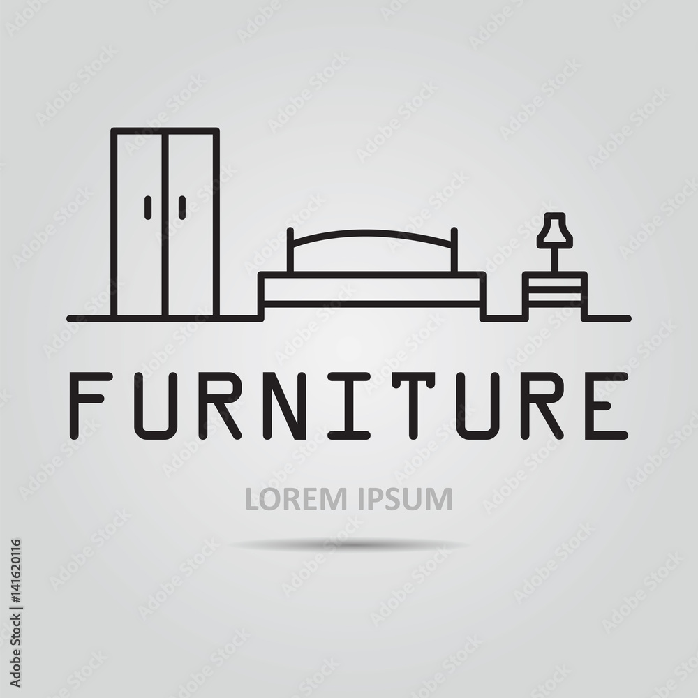 Fototapeta premium Vector icon with furniture