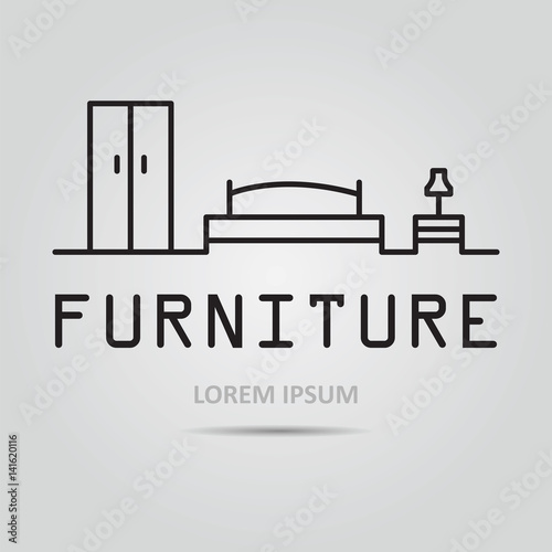 Vector icon with furniture