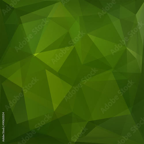 Abstract background consisting of green triangles. Geometric design for business presentations or web template banner flyer. Vector illustration