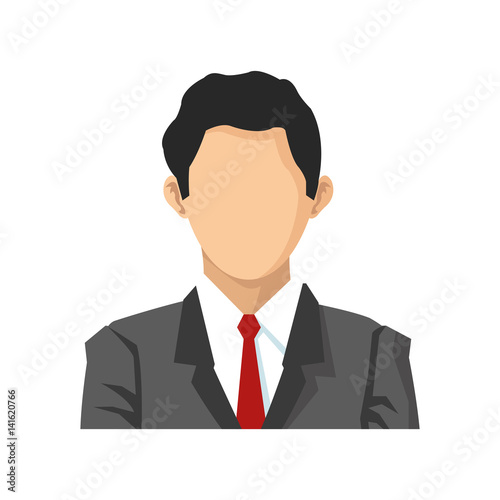 businessman wearing executive clothes over white background. colorful design. vector illustration