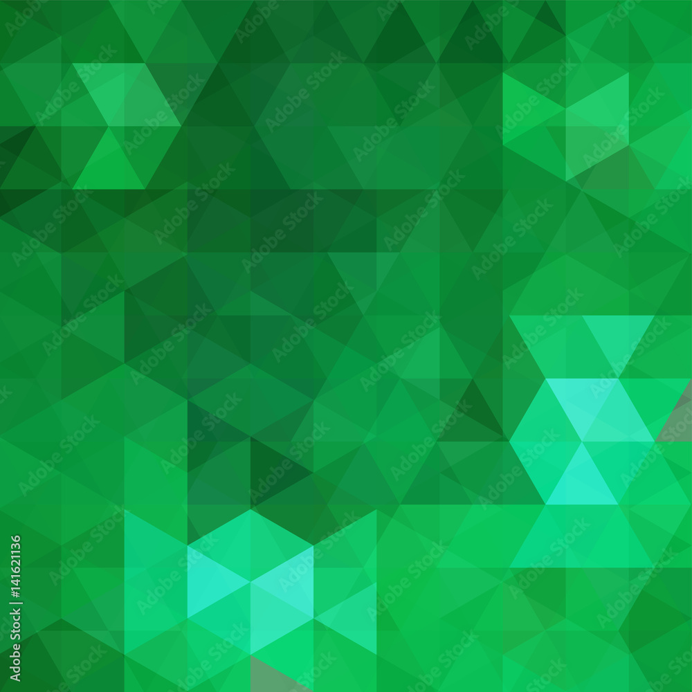 Abstract green mosaic background. Triangle geometric background. Design elements. Vector illustration