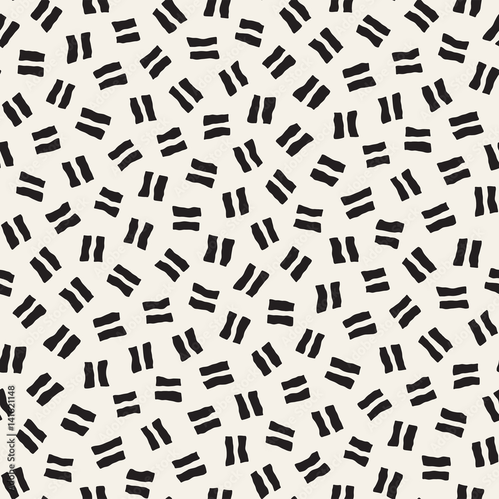 Vector Seamless Pattern. Abstract Background With Scattered Geometric Shapes.