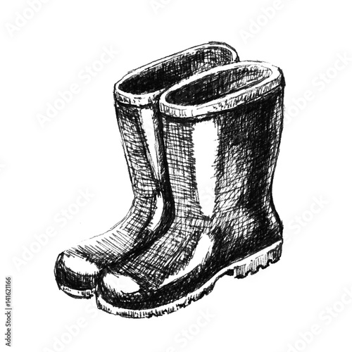 Photos Rubber boots. Sketch