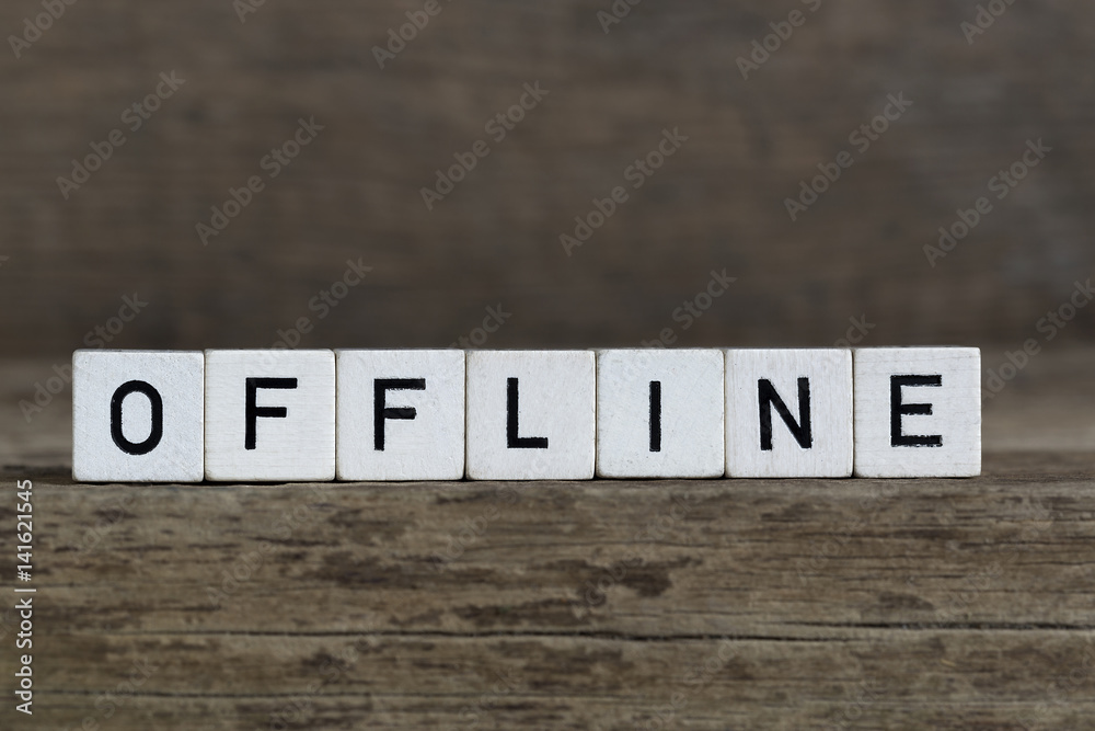 Fototapeta premium Offline, written in cubes
